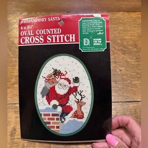 Y2K‎ Cross stitch new in package Santa ornament